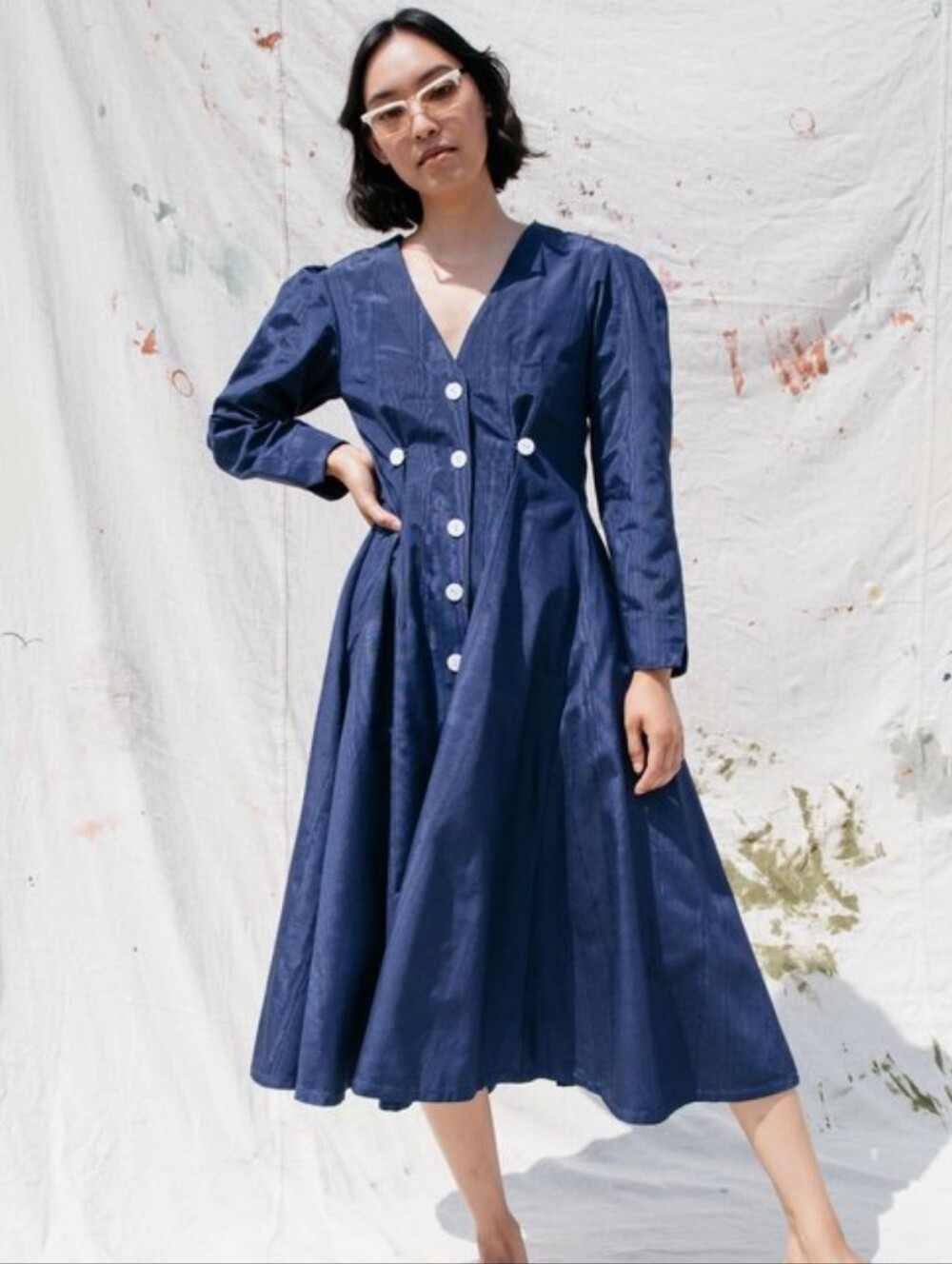 NIKKI CHASIN RICHTER DRESS IN SAPPHIRE MOIRE